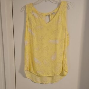 Old Navy Yellow Paisley Sleeveless Blouse